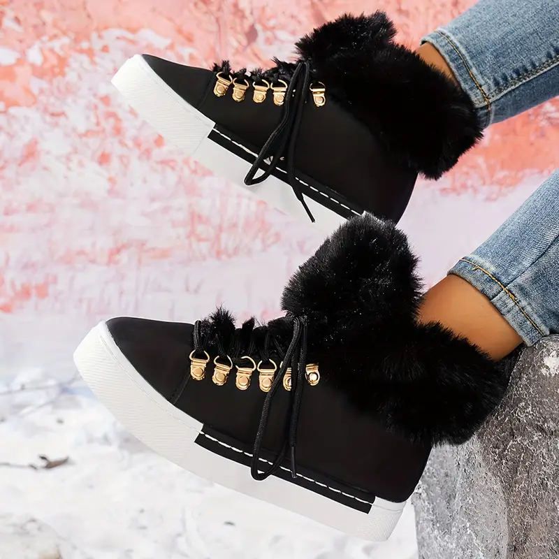 Women's Stylish Thickened Warm Wedge Shoes Ankle Boots
