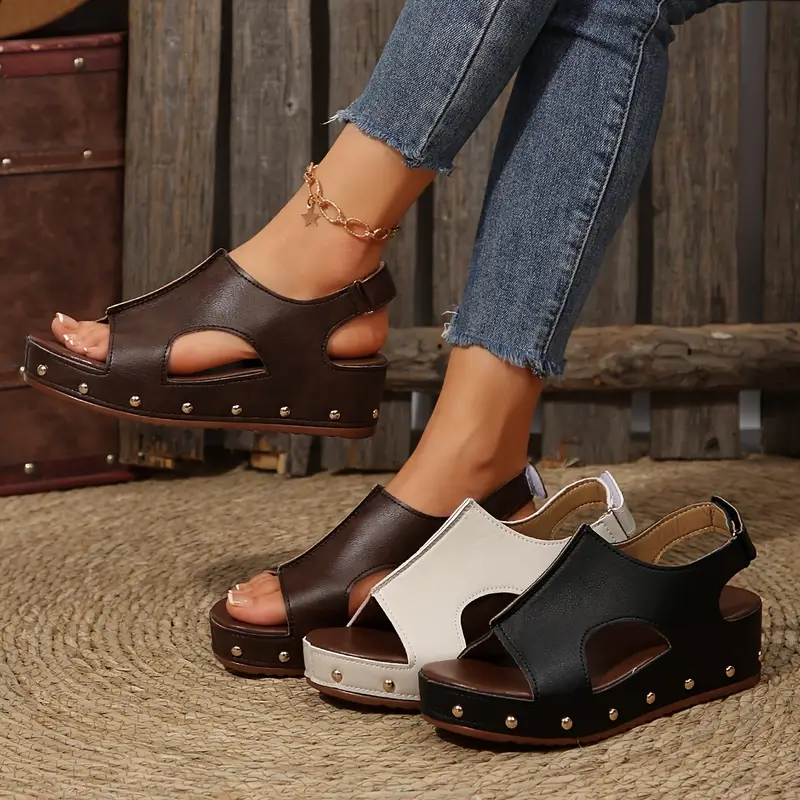 Women's Handmade Comfortable Leather Summer Wedge Sandals