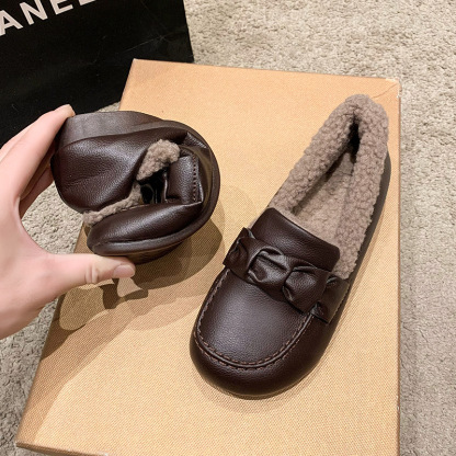 Women's Comfortable and Warm Leather Flat Shoes