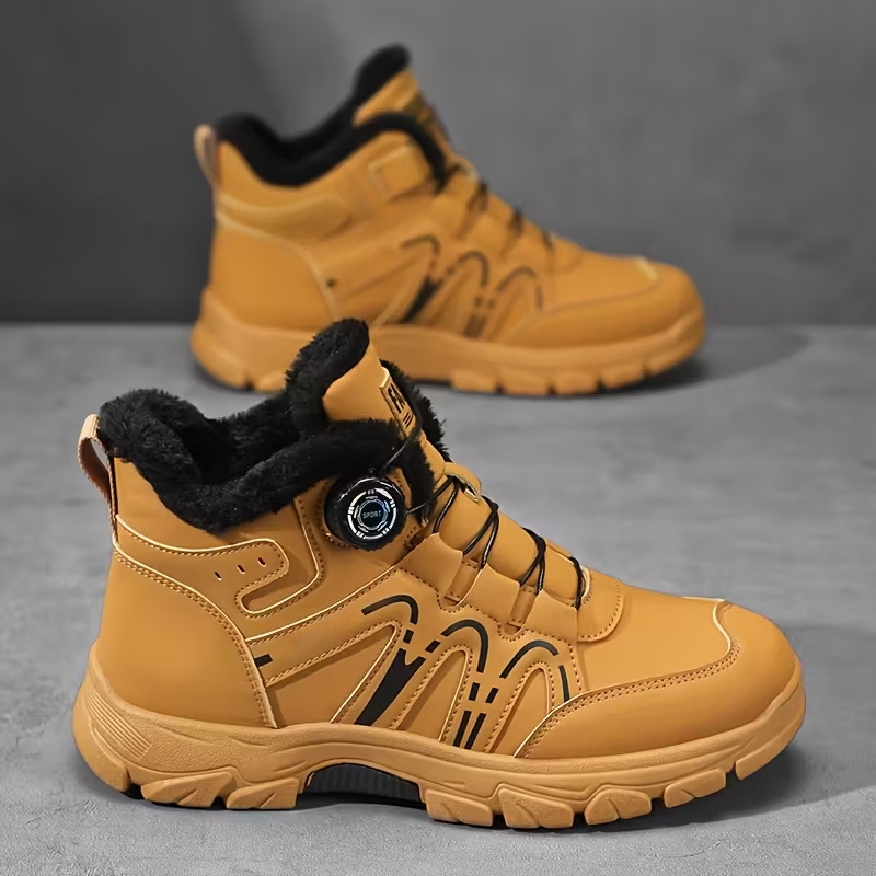 Men's Stylish Warm Lining Slip-Resistant Winter Sneakers Outdoor Walking Footwear