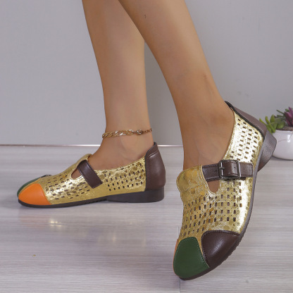 Women's Retro Elegant Comfortable  Hollow-Out Flat Shoes Slip-on Shoes