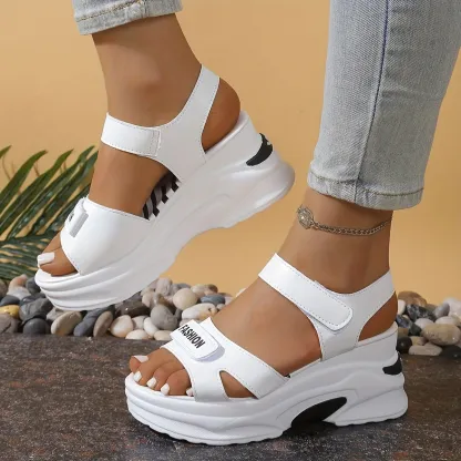 Summer New Casual Outdoor Fashionable Versatile Thick-Soled Wedge Beach Shoes
