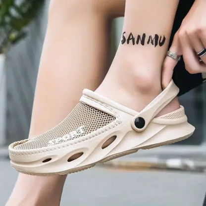 Men's Mesh Hollow Out Breathable Comfy Non-Slip Clogs Garden Shoes Beach Sandals