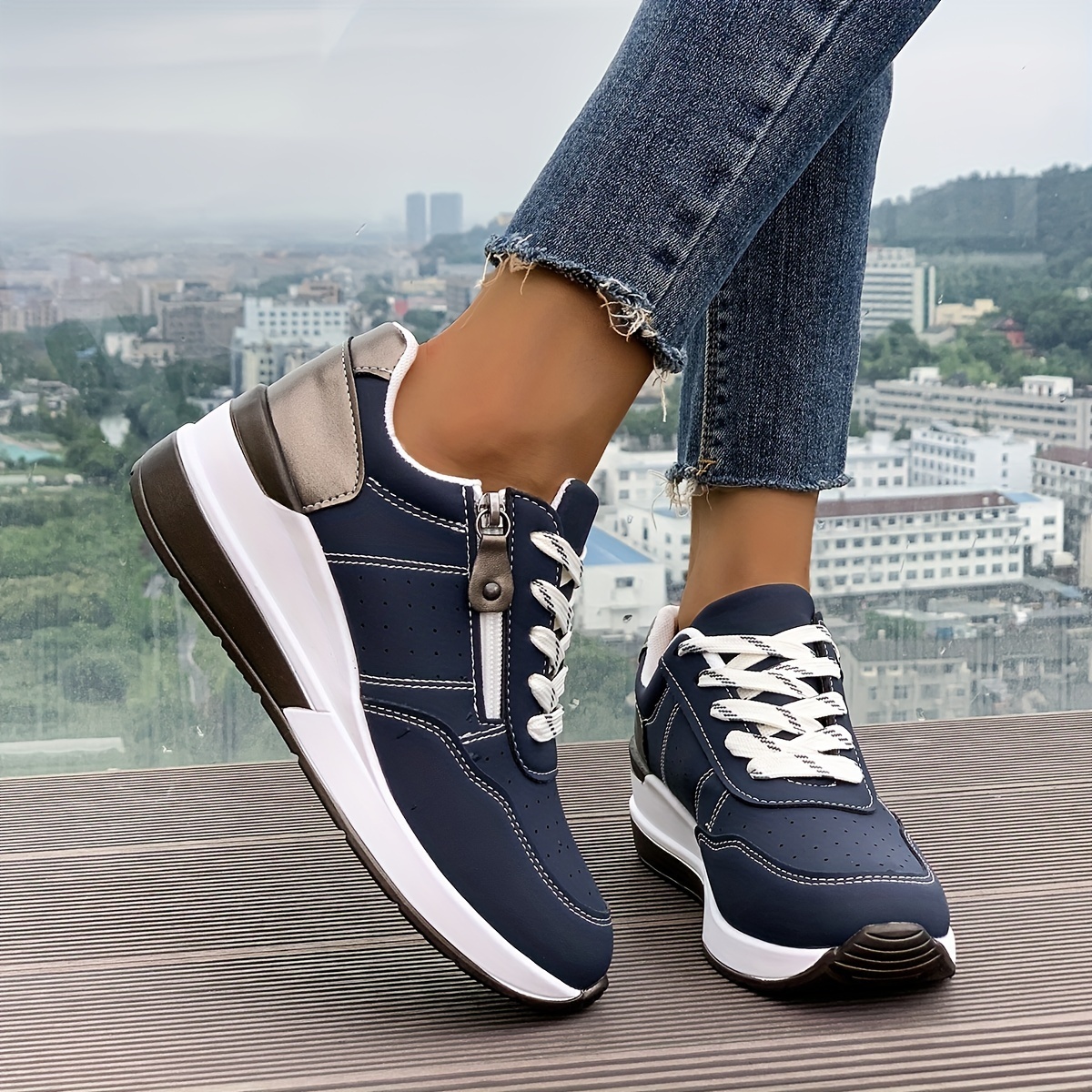 Women's Fashion Wedge Orthopedic Sneakers Outdoor Walking Trainers