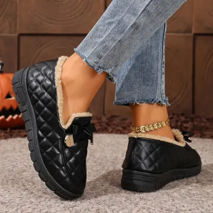 Women's Thermal Waterproof & Slip-Resistant Slip-On Winter Loafers Versatile Shoes for Jeans/Casual/Professional