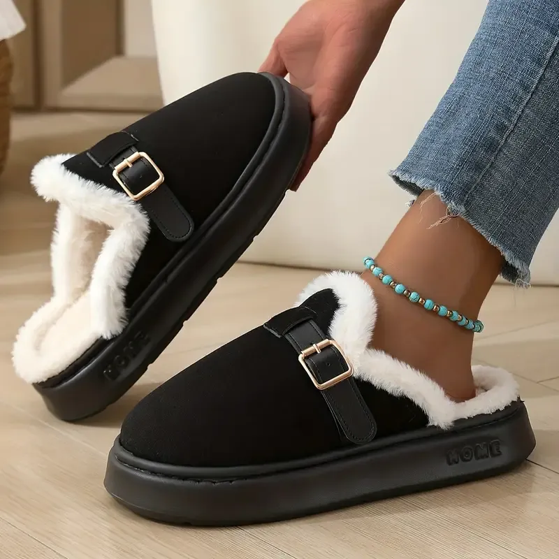Women's Cozy Soft Slip-On House Shoes Fleece Slippers Indoor/Outdoor Footwear for Home, Office, or Casual Outings