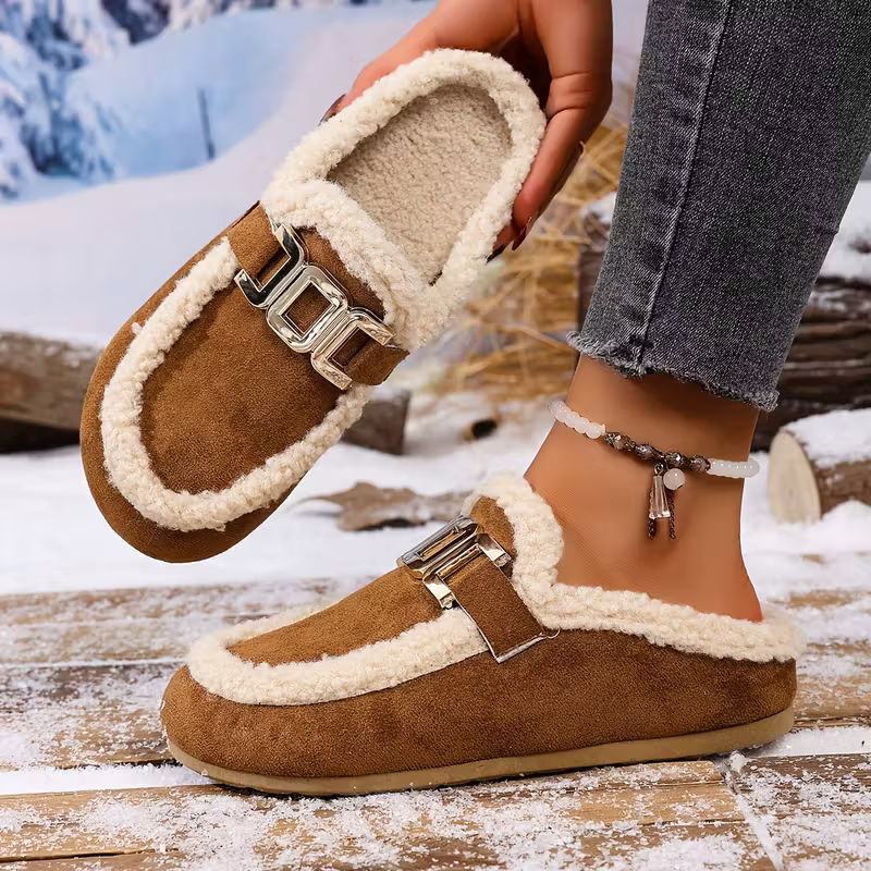 Women's Soft Warm Arch Support Slip-On Slippers Indoor/Outdoor House Shoes 