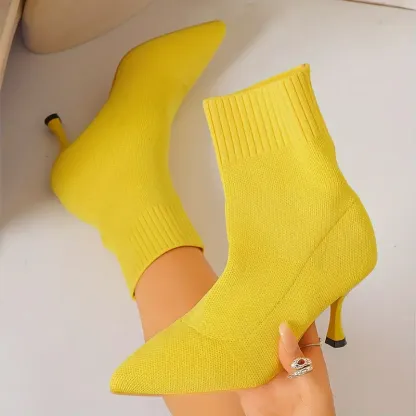 Women's Elegant Knitted High-Heel Ankle Boot