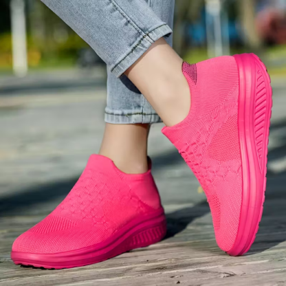 Women's Breathable & Lightweight Knit Non-Slip Slip-On Sneakers Walking Shoes