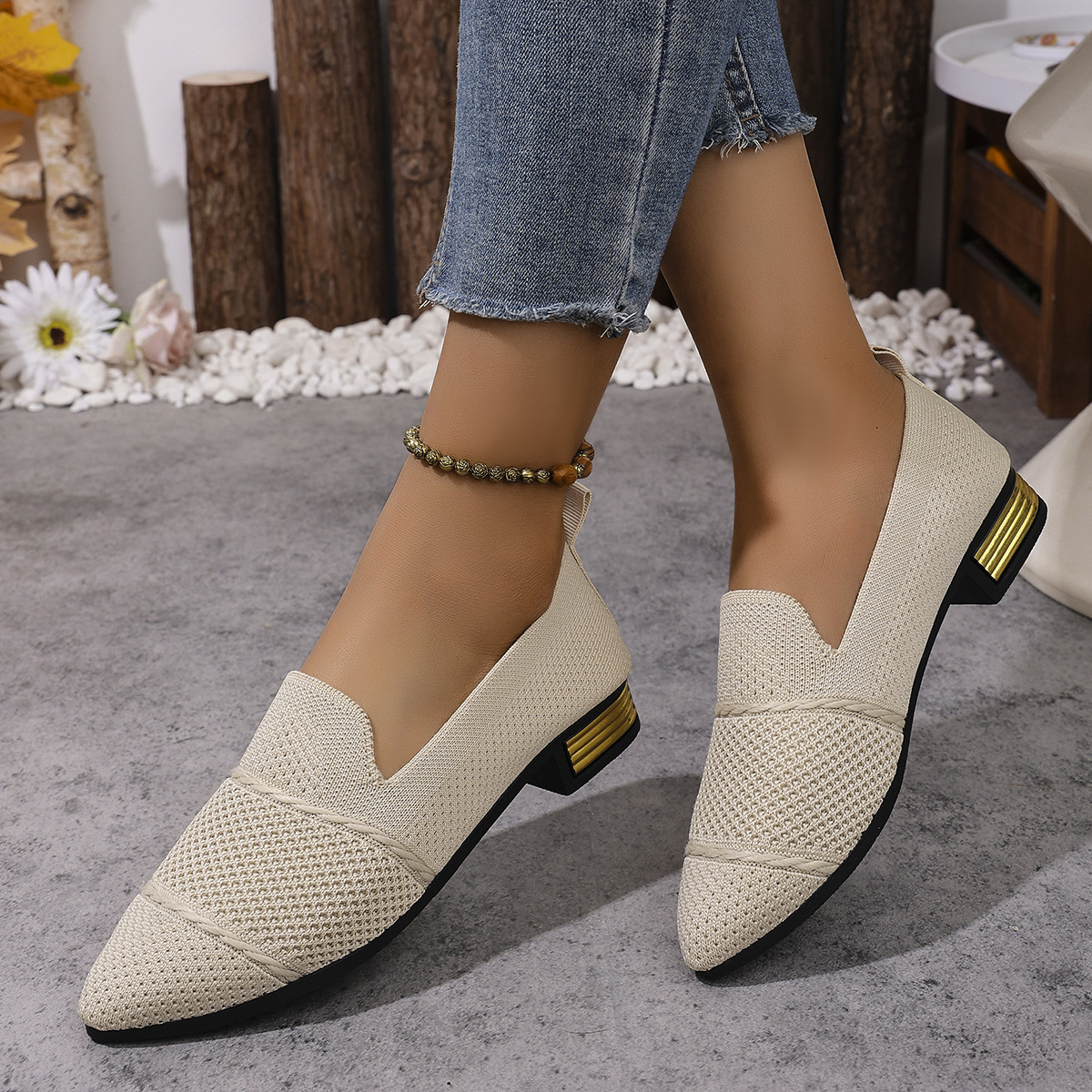 Women's Fashion Breathable Knit Slip-On Shoes