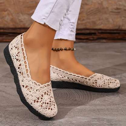 Women's Stylish Breathable Hollow Slip-On Shoes Flat Shoes