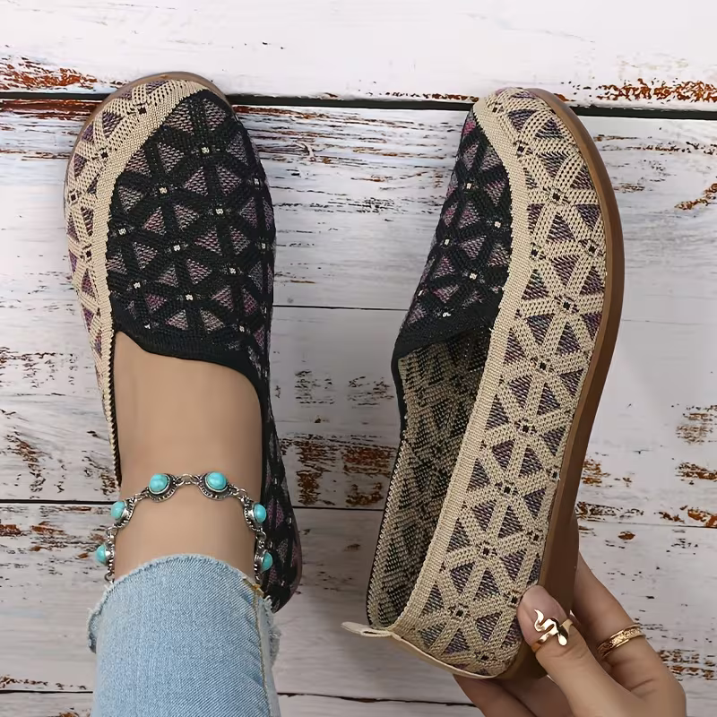 Women's Soft & Breathable Hollow Design Slip-On Shoes Lace Loafers