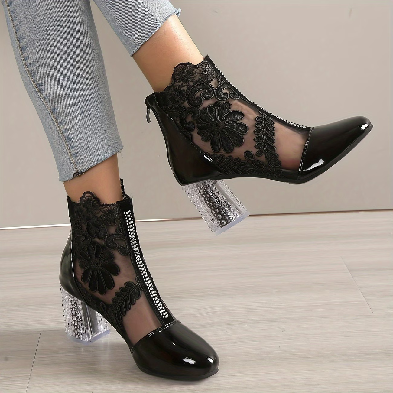 Women's Elegant Mesh Boots Classy Lady Shoes