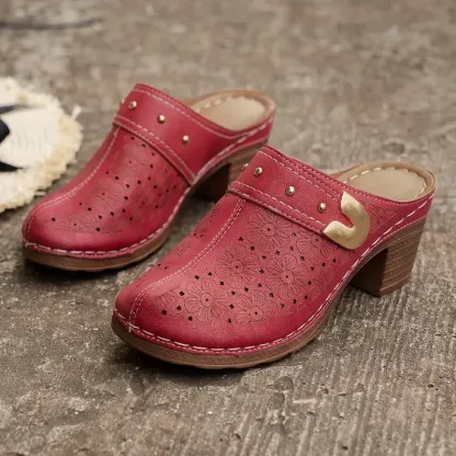 Women's Trendy Slip On Platform Chunky Heels Sandals