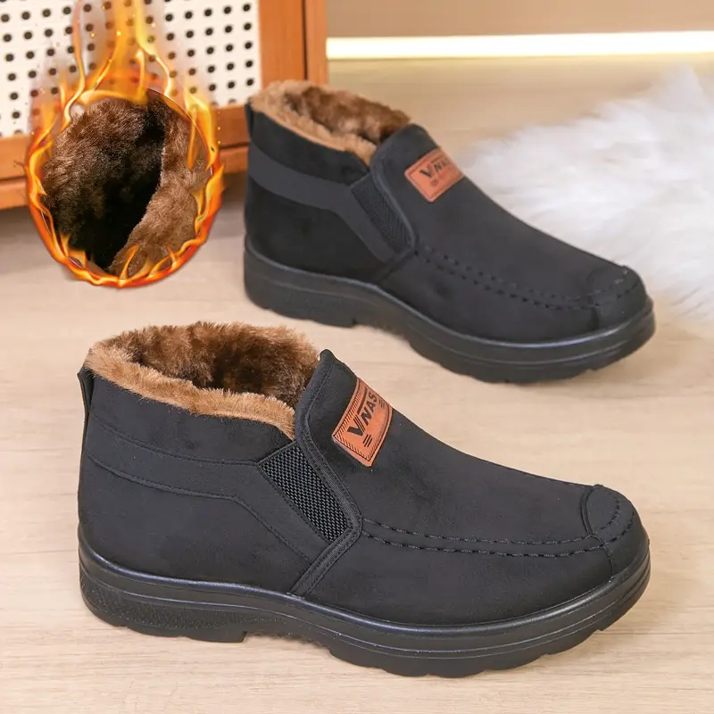 Men's Warm & Slip-Resistant Arch Support Slip-On Winter Shoes Boots for Casual & Outdoor Activities