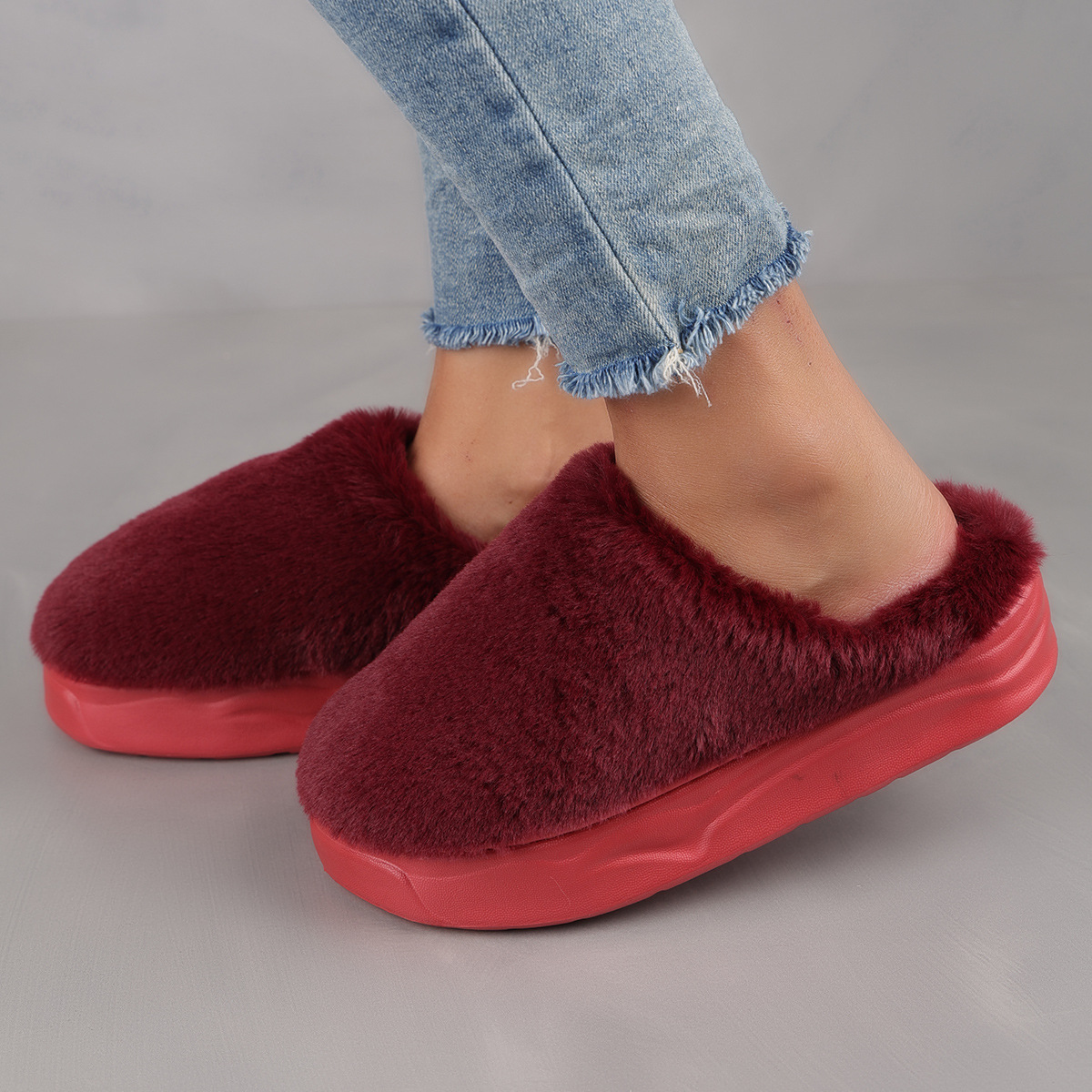 Women's Plus Size Thickened Warm Cold-proof Winter Home Slippers