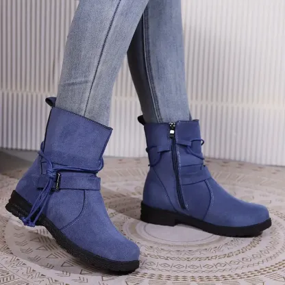 Women's Elegant Comfortable Waterproof Leather Mid-Calf Boots