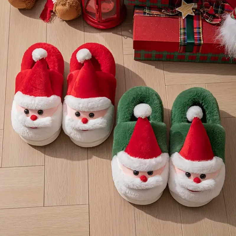 Women's Warm & Cozy Festive Santa Slippers