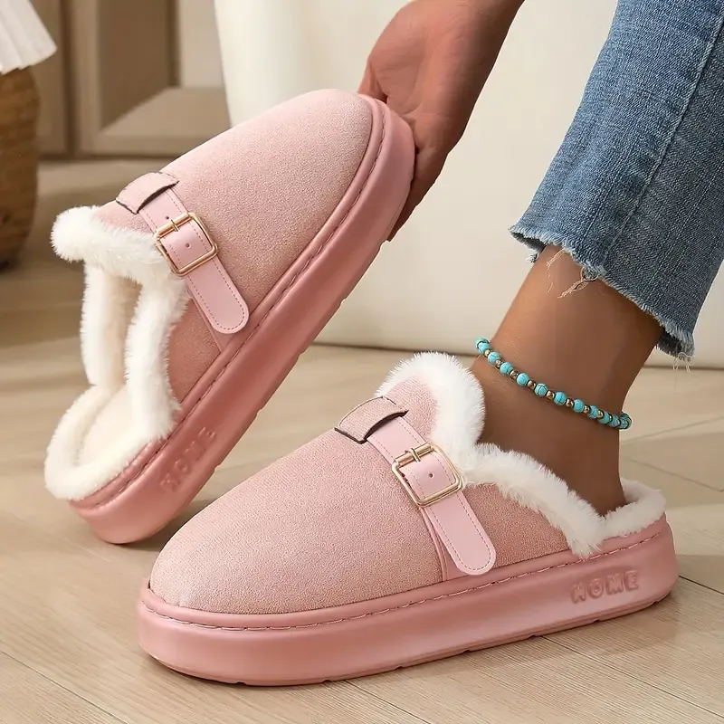 Women's Cozy Soft Slip-On House Shoes Fleece Slippers Indoor/Outdoor Footwear for Home, Office, or Casual Outings