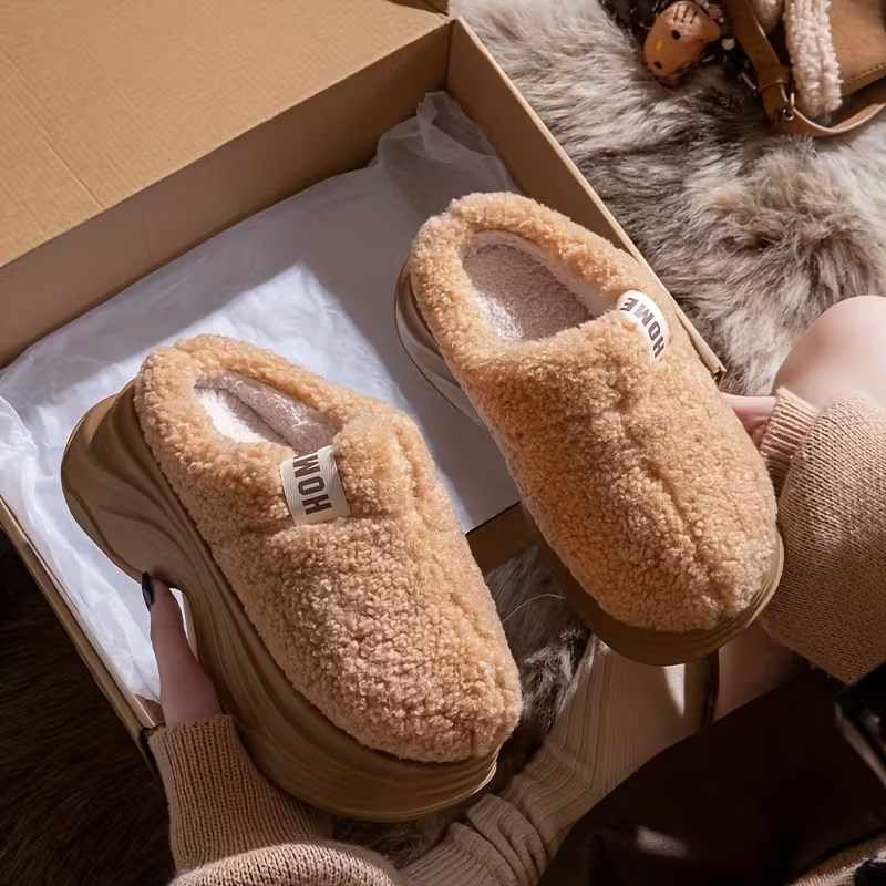 Women's Cozy & Soft & Warm Non-Slip Thick-Soled Slippers Slip-on House Shoes