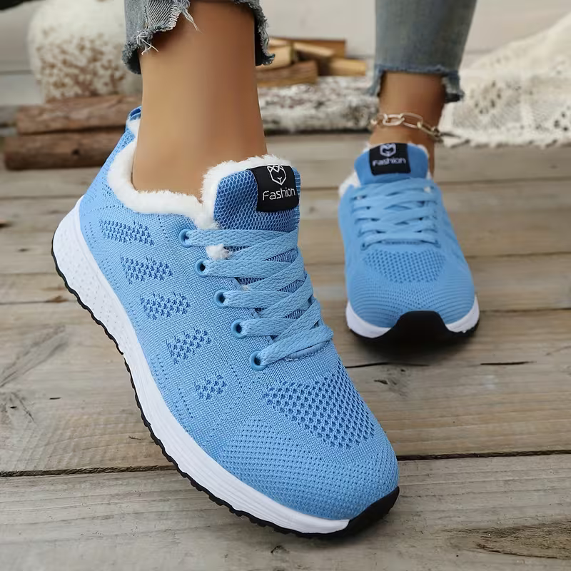 Women's Stylish & Comfortable Plus-Size Plush Warm Sports Shoes Sneakers for Running, Fitness, Commuting, Daily Shopping