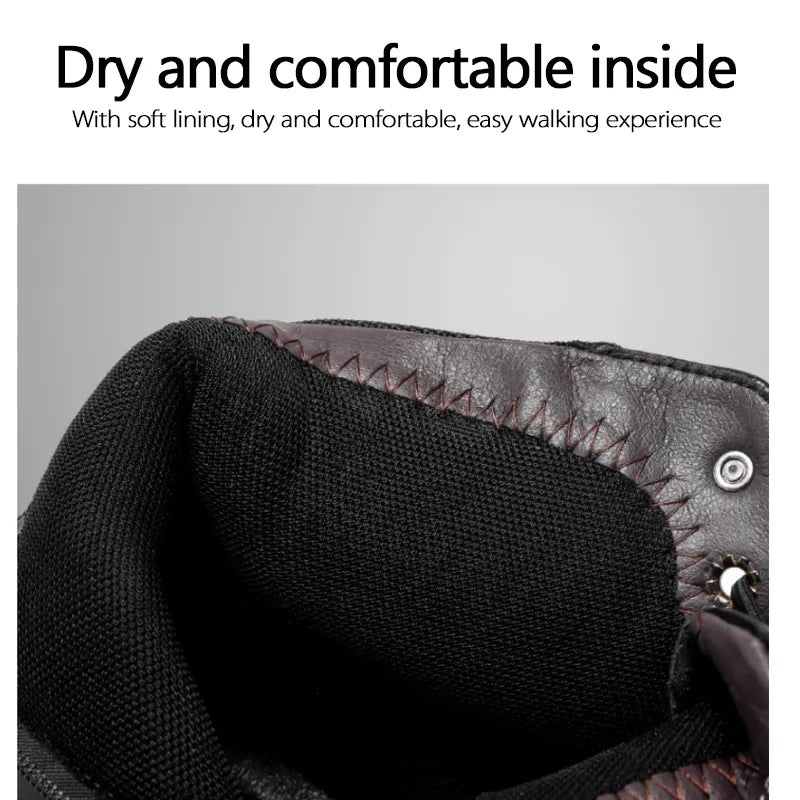 Men’s Genuine Leather Fleece-Lined Orthopedic Ankle Boots