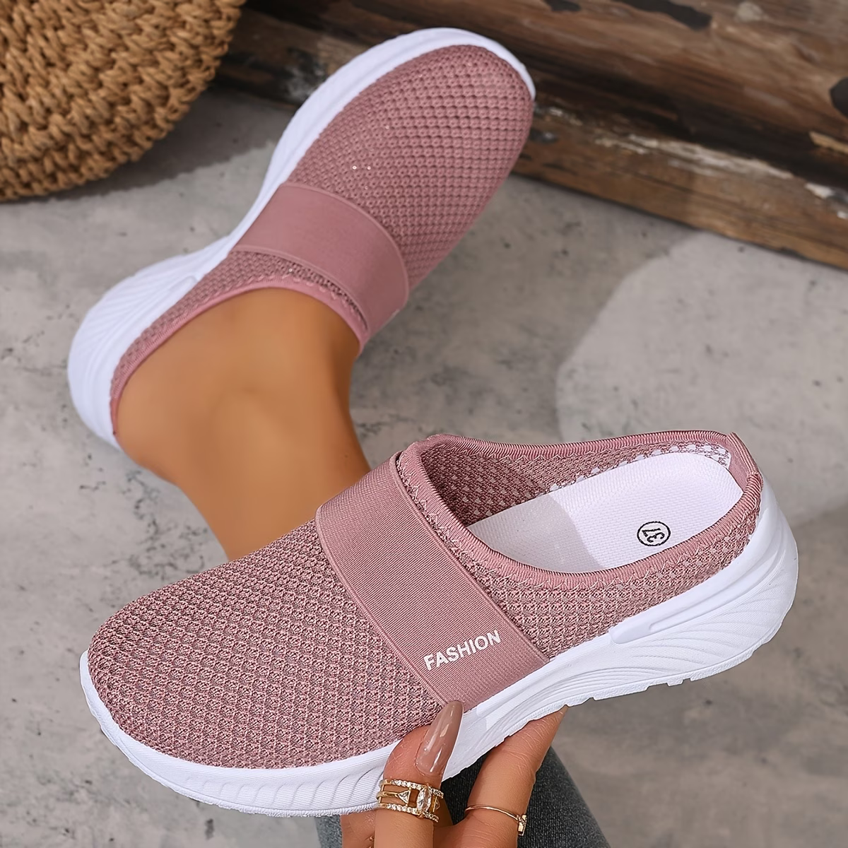 Women's Comfortable Breathable Slip-On Sneakers Sandals for Travel & Summer Outings
