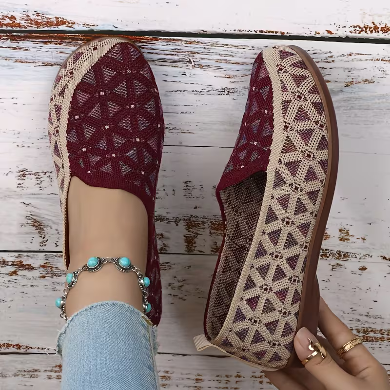 Women's Soft & Breathable Hollow Design Slip-On Shoes Lace Loafers