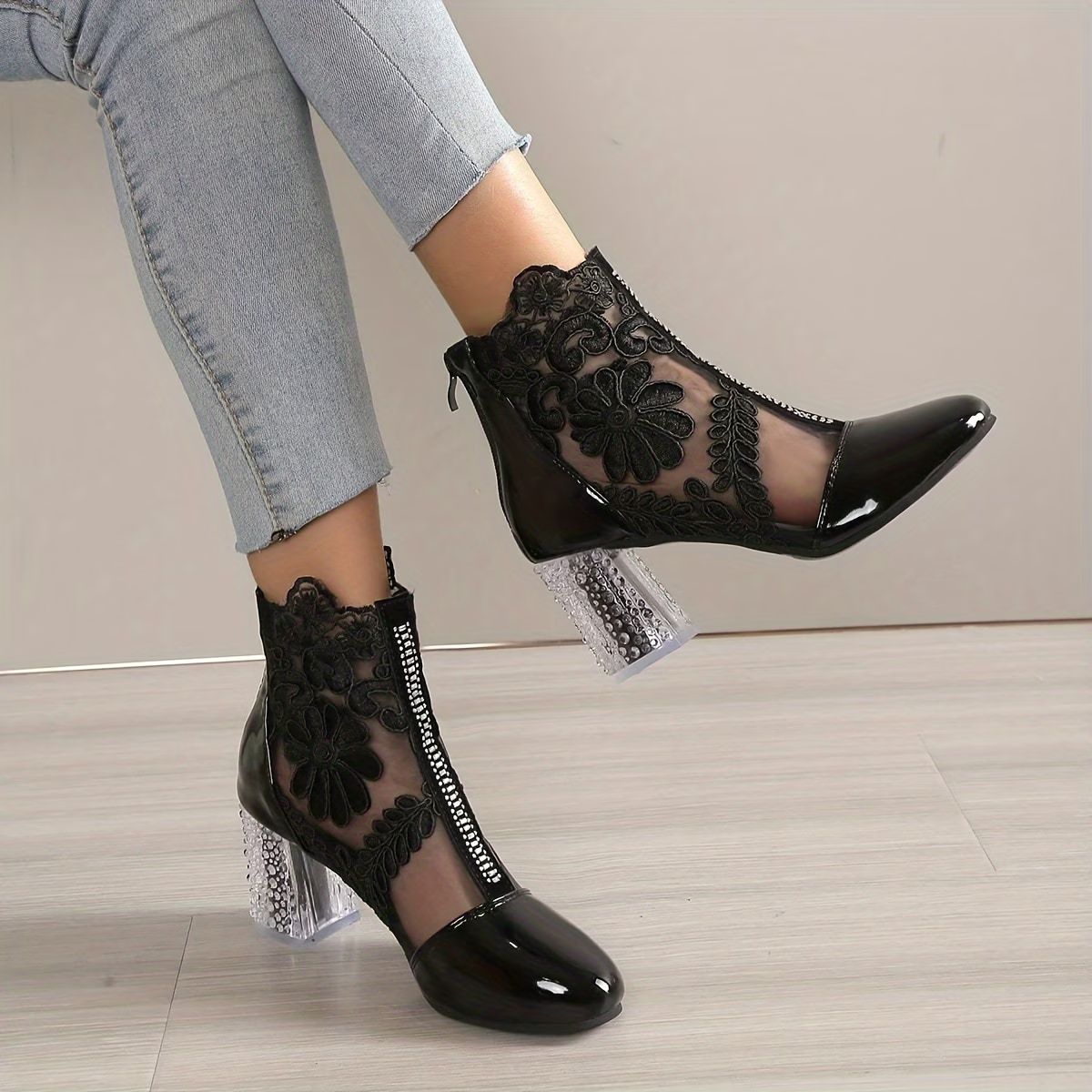 Women's Elegant Mesh Boots Classy Lady Shoes