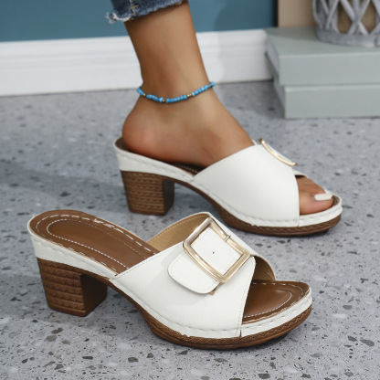 Women's Adjustable Width Chunky Heel Sandals