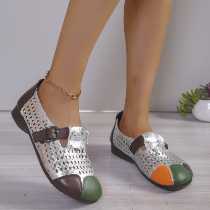 Women's Retro Elegant Comfortable  Hollow-Out Flat Shoes Slip-on Shoes