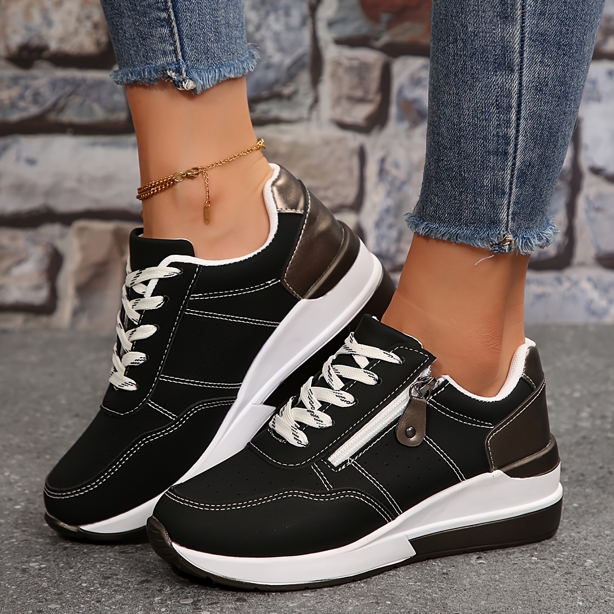 Women's Fashion Wedge Orthopedic Sneakers Outdoor Walking Trainers