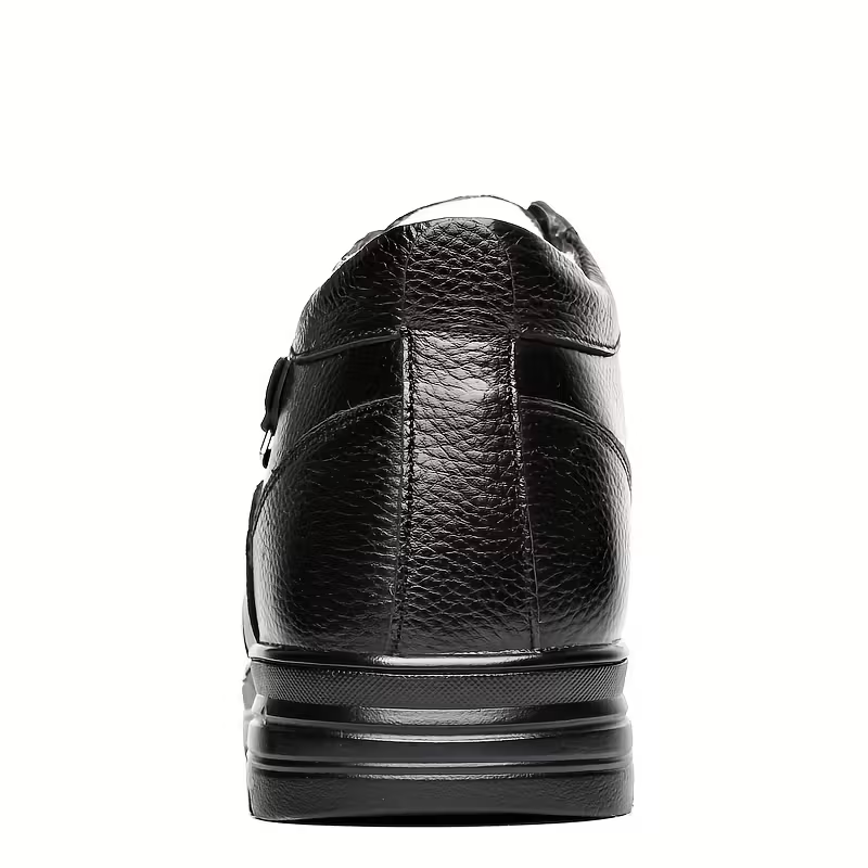 Men's Plus Velvet Warm Genuine Leathe Wear-resistant Anti-slip Winter Shoes