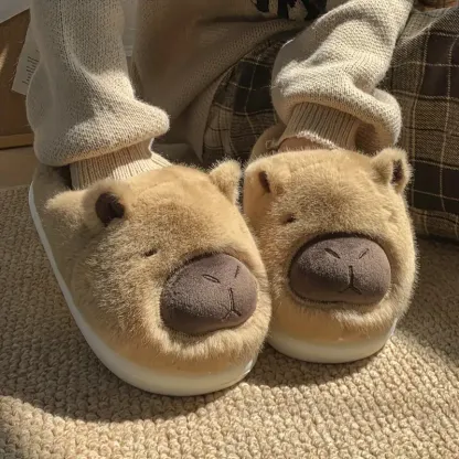 Women's Cozy Cute Capybara Non-Slip Warm Indoor Slippers/Shoes