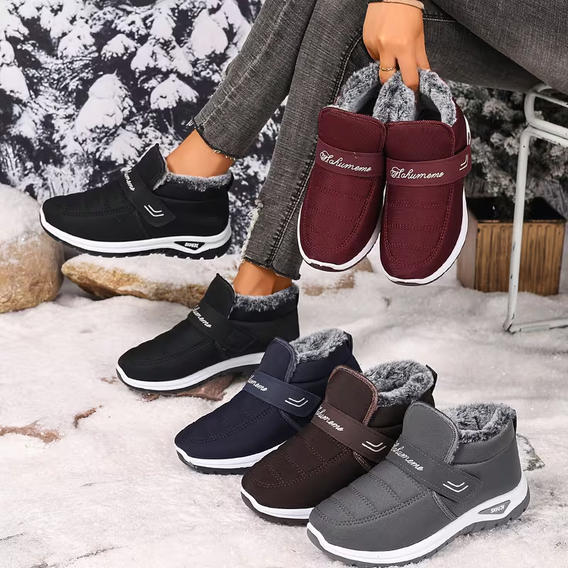 Women's Warm Slip-Resistant Winter Boots Slip-on Shoes