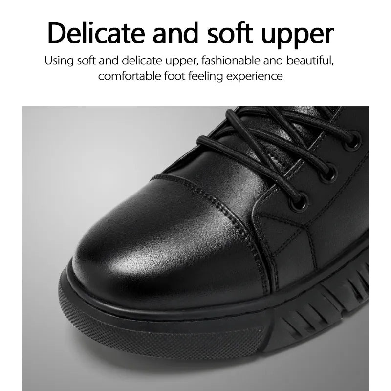 Men’s Genuine Leather Fleece-Lined Orthopedic Ankle Boots