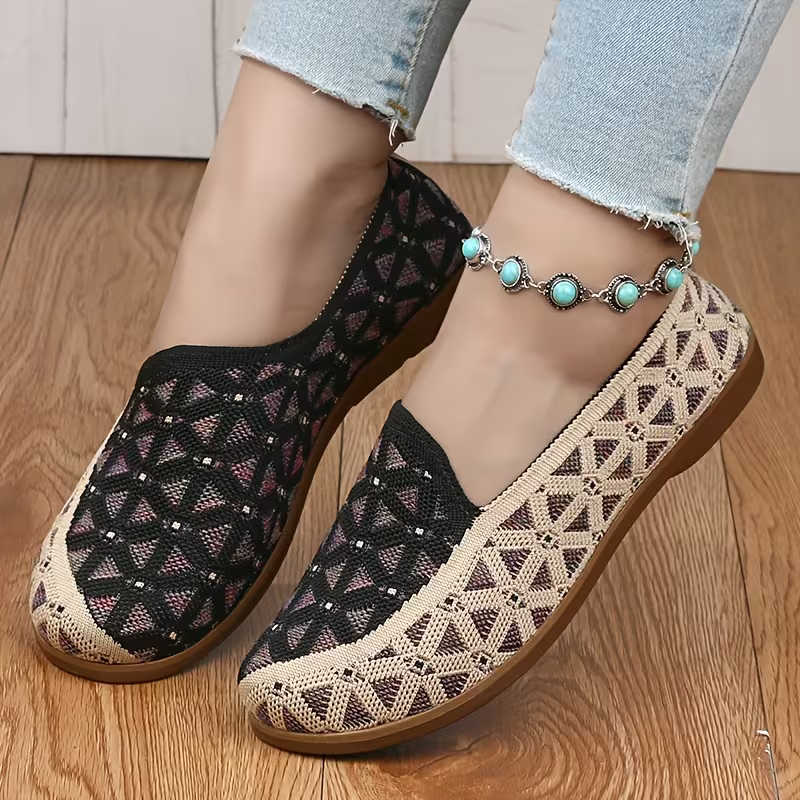 Women's Soft & Breathable Hollow Design Slip-On Shoes Lace Loafers