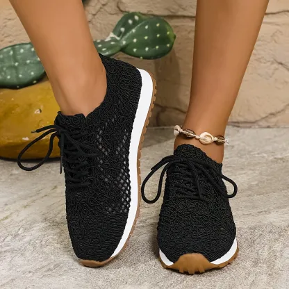 Women's Breathable Lace-Up Mesh Casual Shoes Sneakers