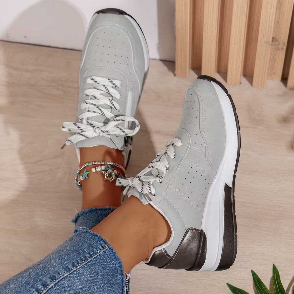 Women's Fashion Wedge Orthopedic Sneakers Outdoor Walking Trainers