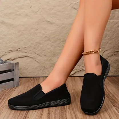 Unisex Lightweight & Comfortable Minimalist Style Slip-On Canvas Flat Shoes Daily Footwear