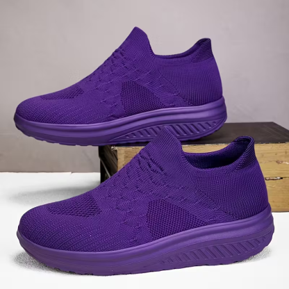 Women's Breathable & Lightweight Knit Non-Slip Slip-On Sneakers Walking Shoes