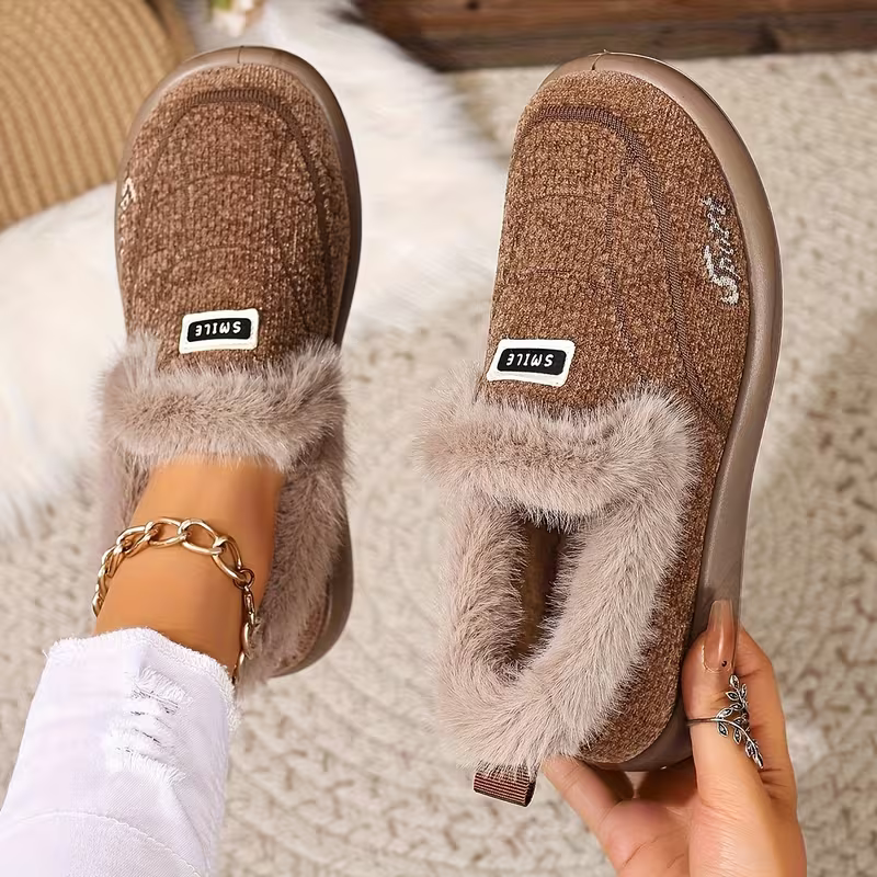 Women's Lined Thickened Warm Slip-On Shoes for Indoor/Outdoor