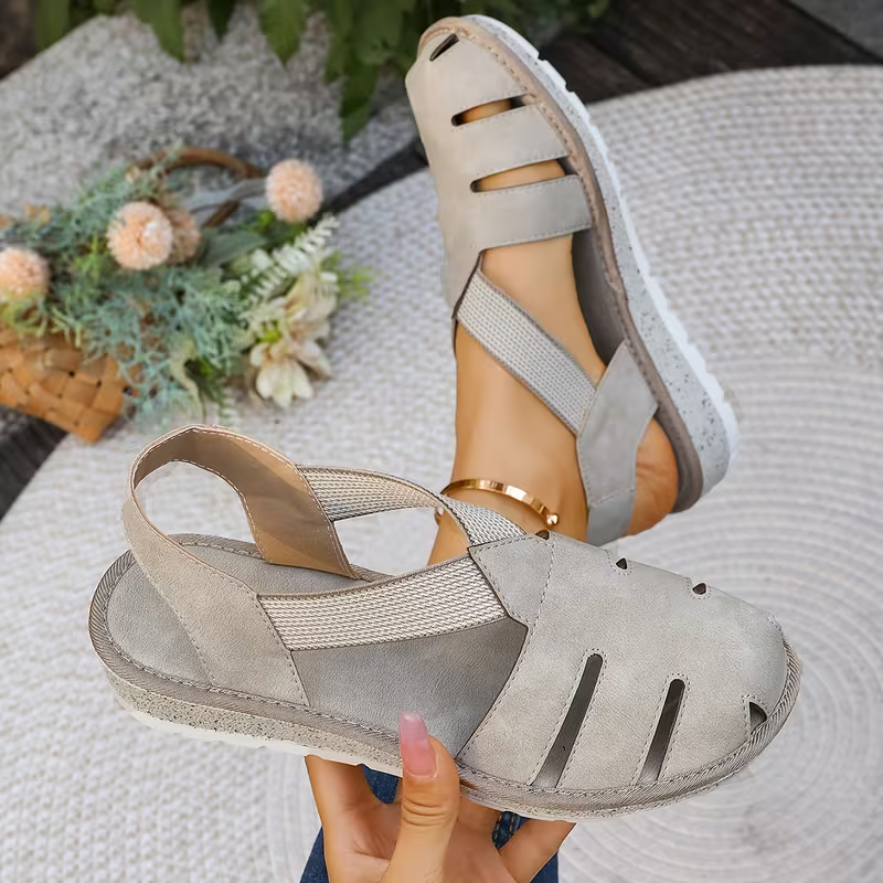 Women's Comfortable Breathable Elastic Straps Hollow-Out Roman Sandals Shoes
