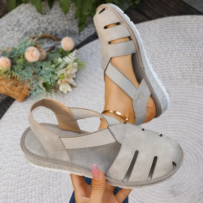 Women's Comfortable Breathable Elastic Straps Hollow-Out Roman Sandals Shoes