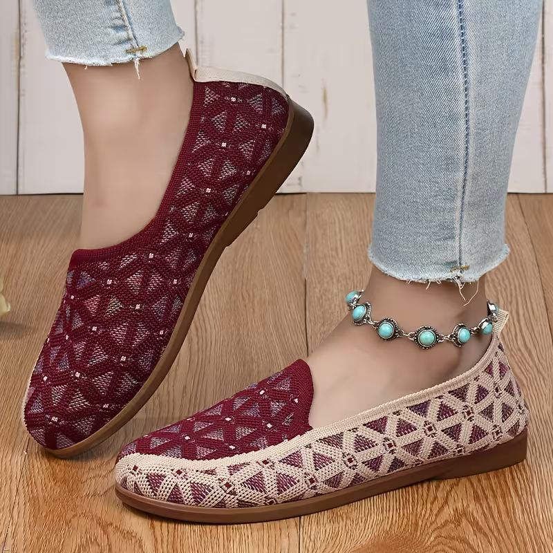 Women's Soft & Breathable Hollow Design Slip-On Shoes Lace Loafers