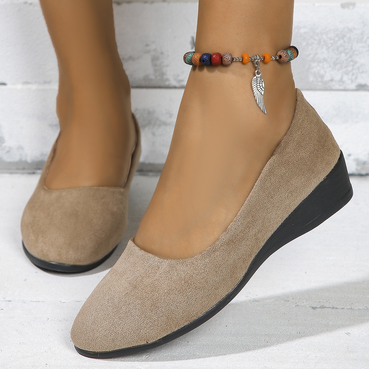 Women's Comfortable Slip‑On Wedge Shoes 