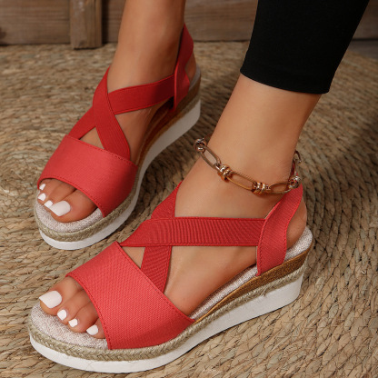Women's Classic Crisscross Elastic Wedge Sandals