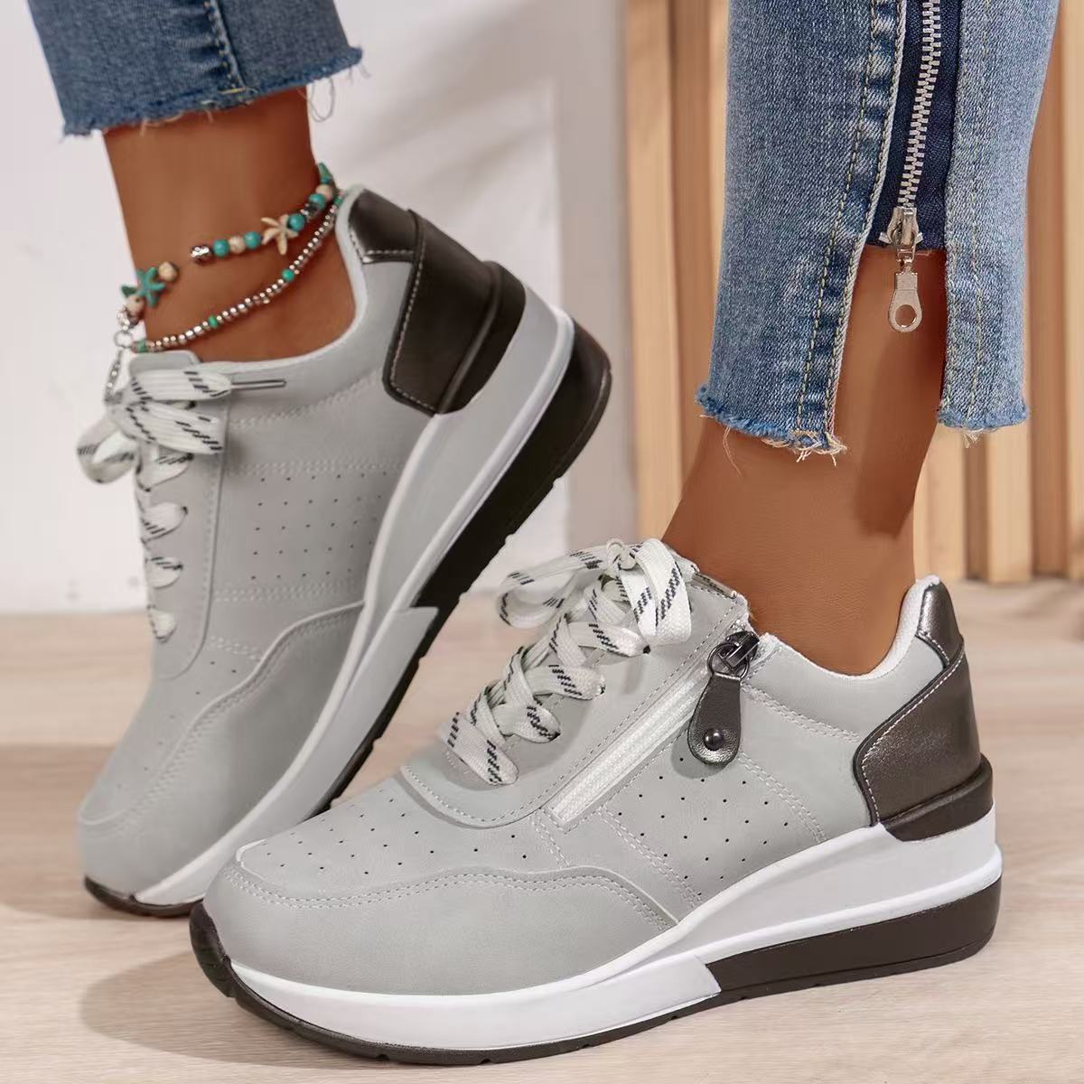 Women's Fashion Wedge Orthopedic Sneakers Outdoor Walking Trainers