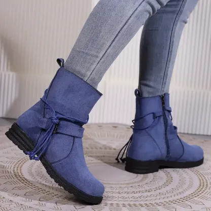 Women's Elegant Comfortable Waterproof Leather Mid-Calf Boots