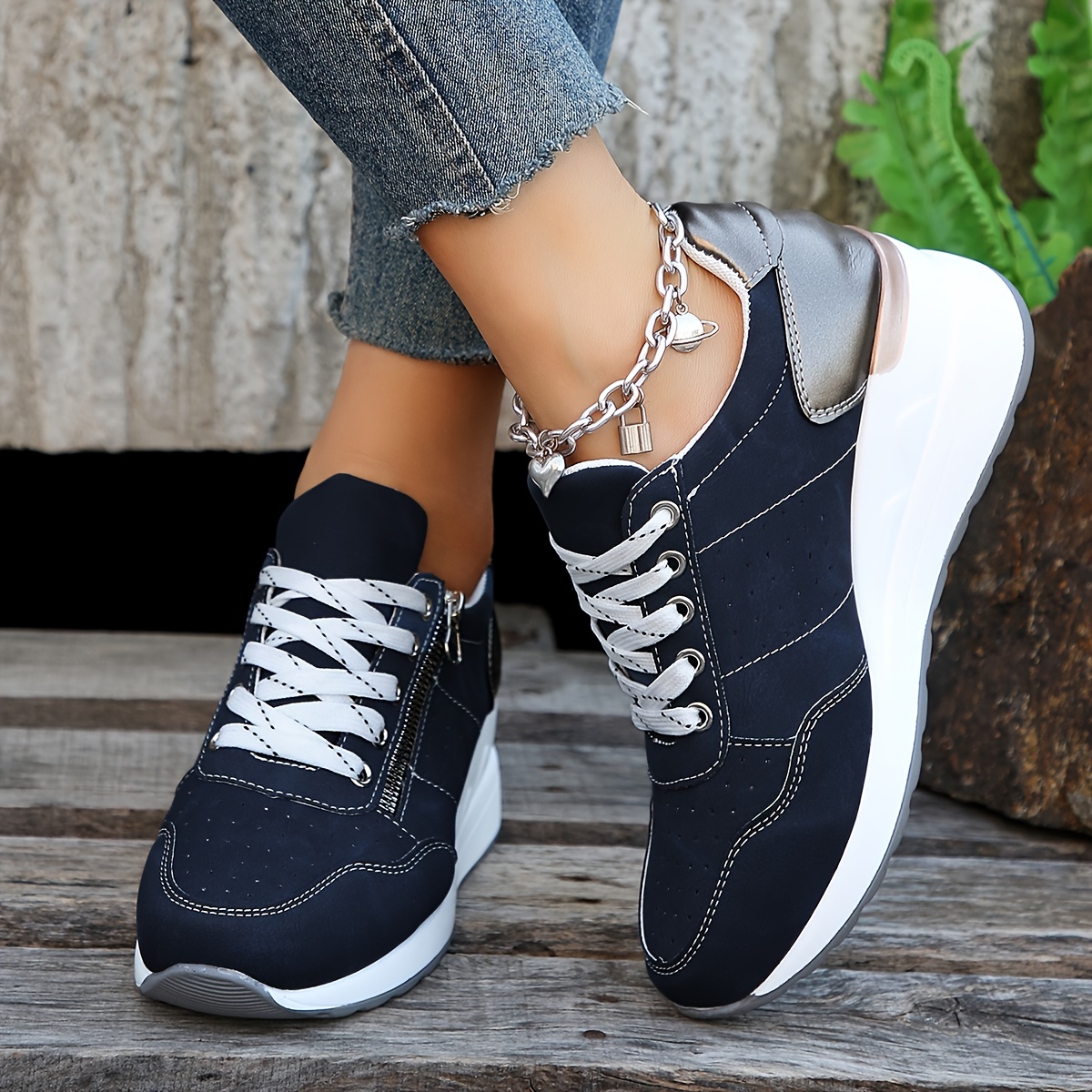 Women's Fashion Wedge Orthopedic Sneakers Outdoor Walking Trainers